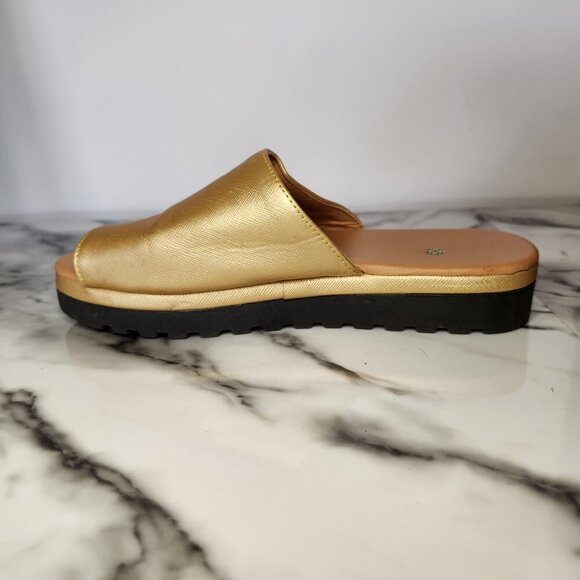 KESCHSER WOMENS GOLDEN TAN  PLATFORM SANDALS SIZE 36 - Picture 4 of 8